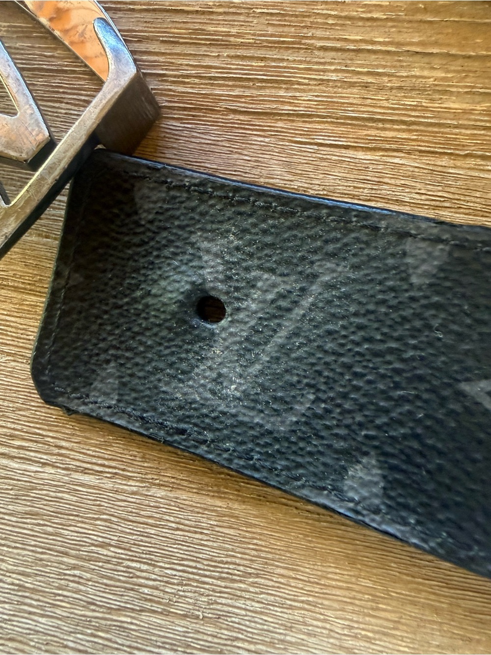 Louis Vuitton Black Leather Belt with Silver Toned LV Buckle - Picture 15 of 16